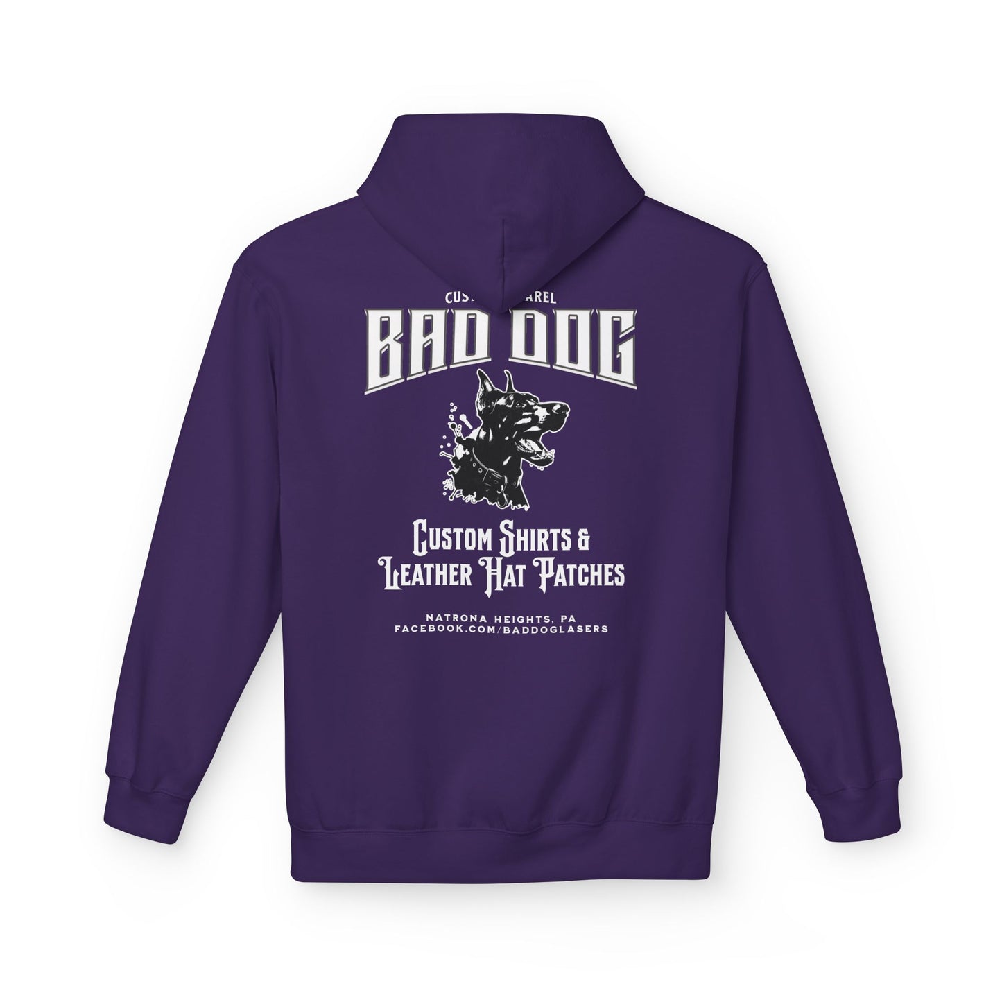 Bad Dog Unisex Fleece Hoodie - White Font