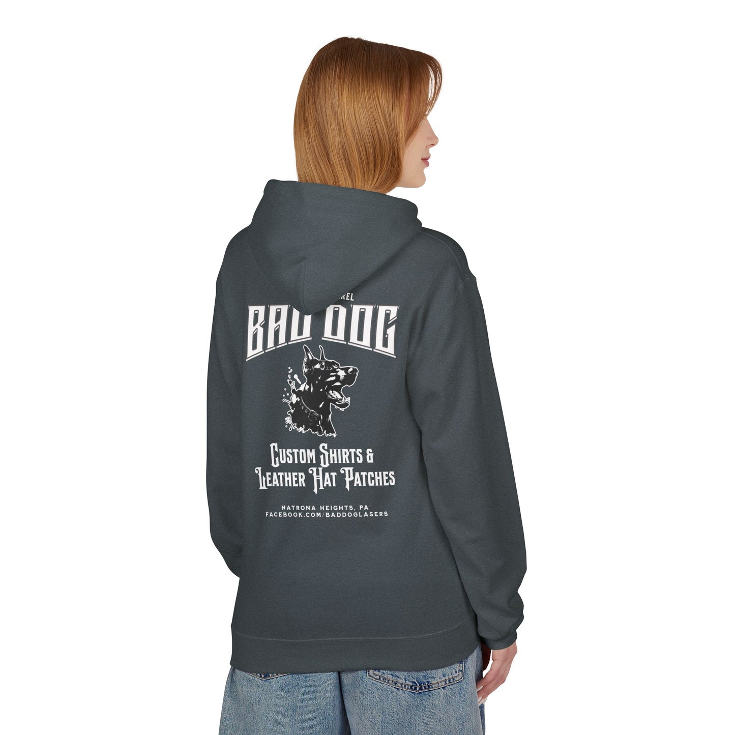 Bad Dog Unisex Fleece Hoodie - White Font