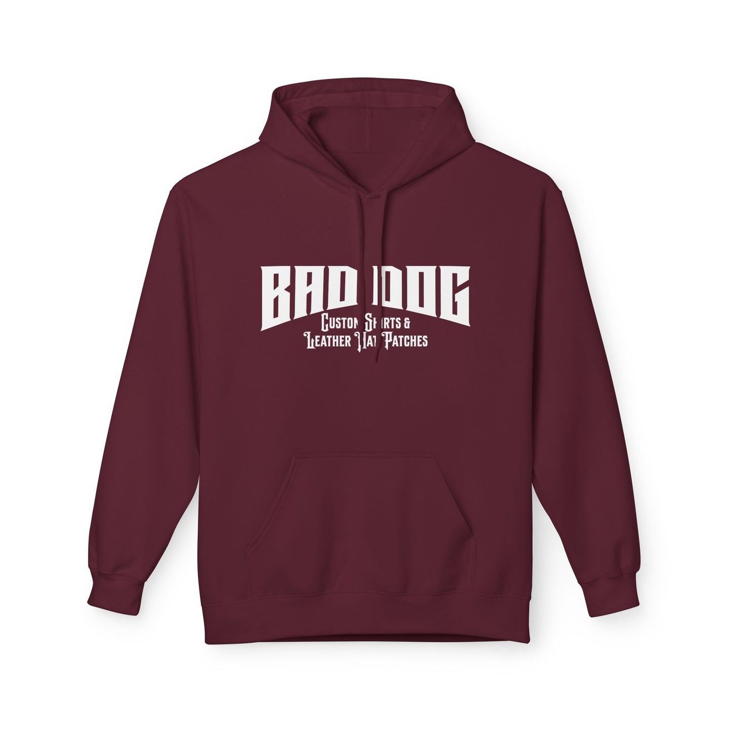 Bad Dog Unisex Fleece Hoodie - White Font