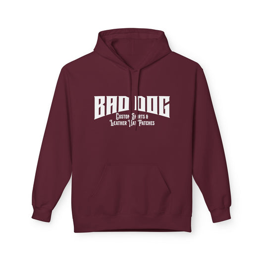 Bad Dog Unisex Fleece Hoodie - White Font