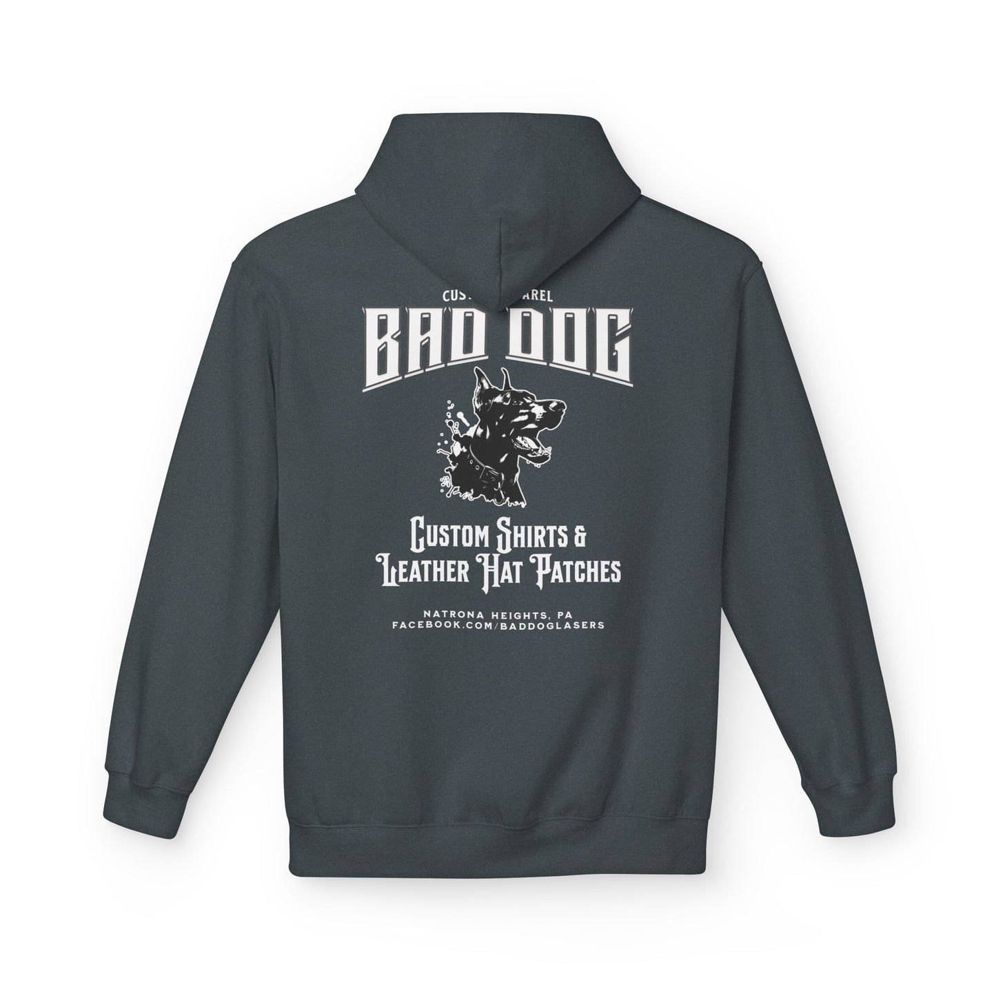 Bad Dog Unisex Fleece Hoodie - White Font