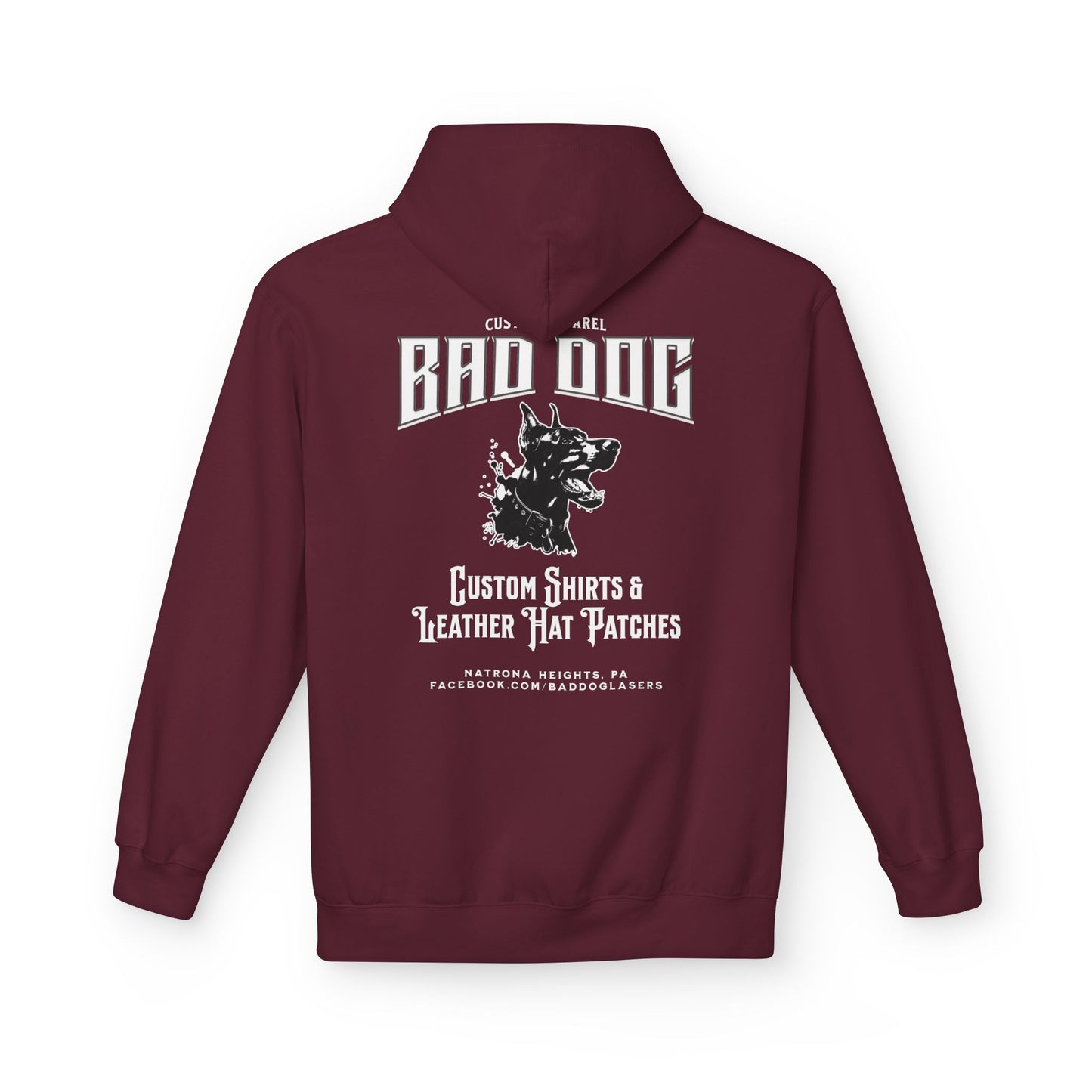 Bad Dog Unisex Fleece Hoodie - White Font