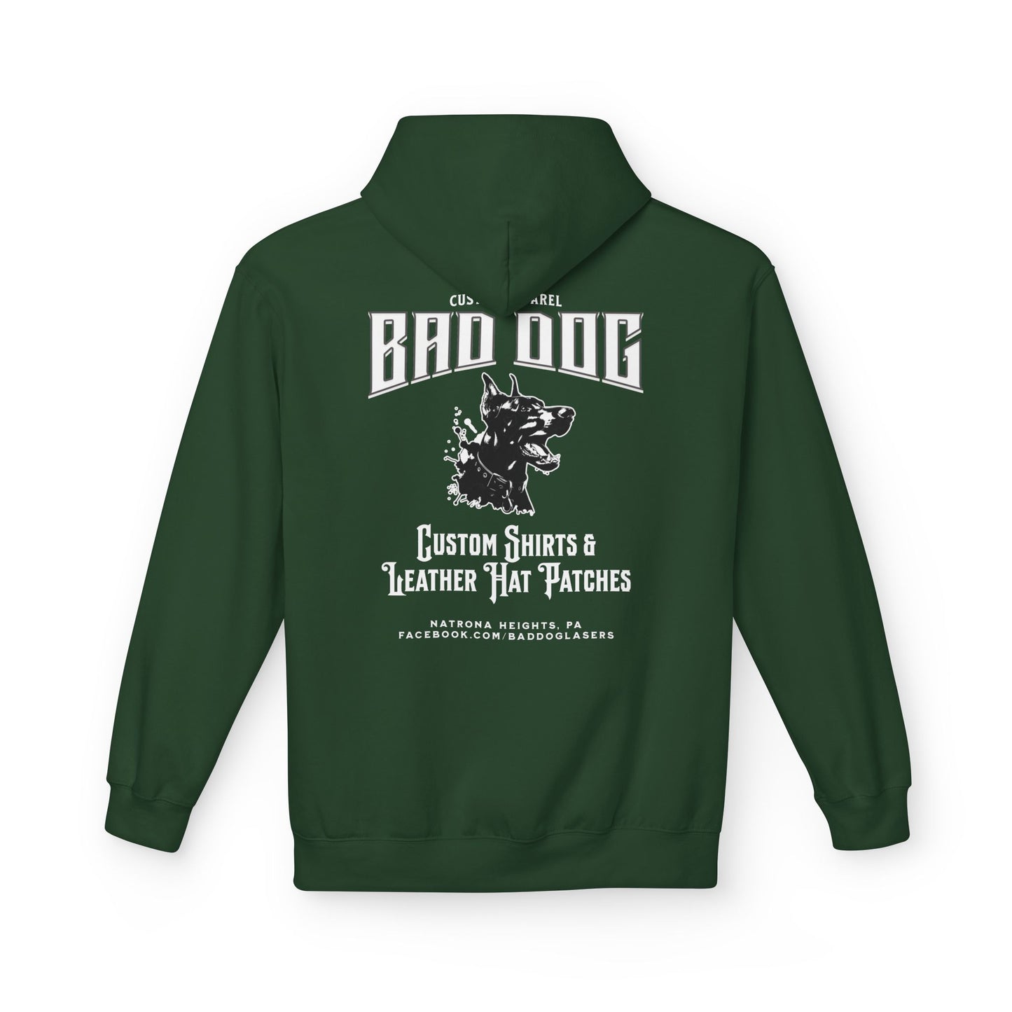Bad Dog Unisex Fleece Hoodie - White Font