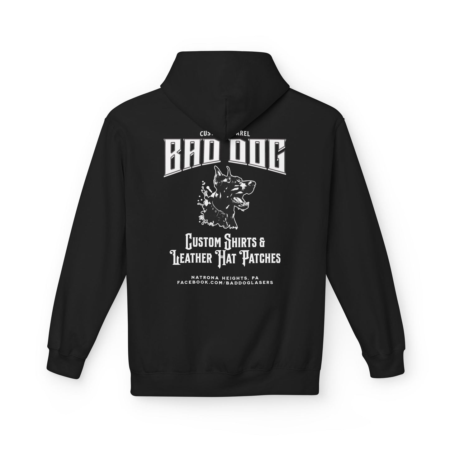 Bad Dog Unisex Fleece Hoodie - White Font
