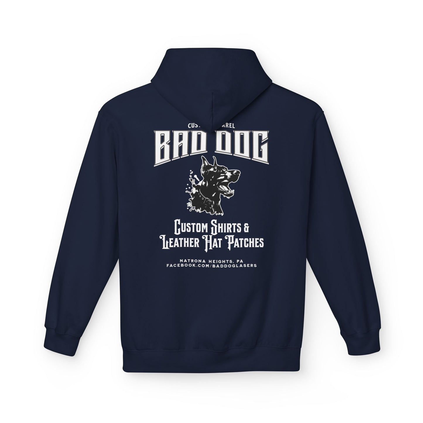 Bad Dog Unisex Fleece Hoodie - White Font