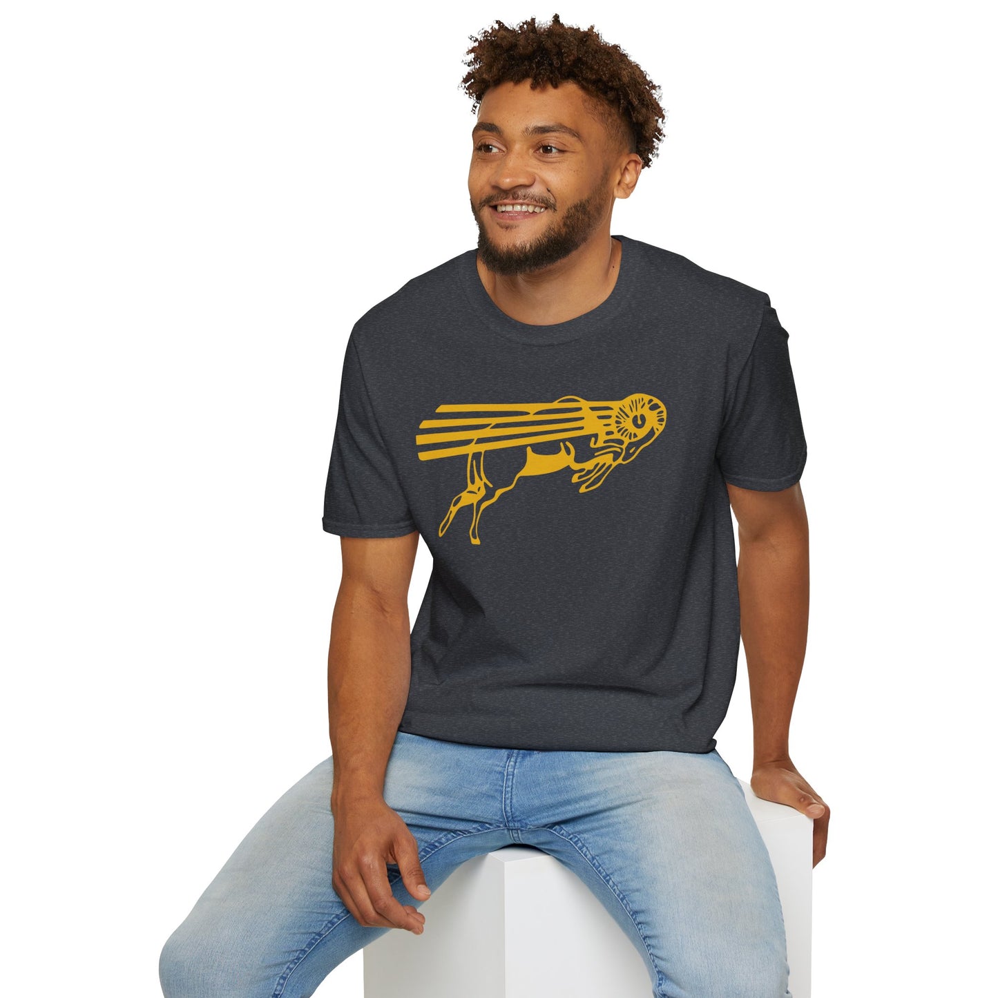 Gold Flying Ram Graphic Unisex T-Shirt