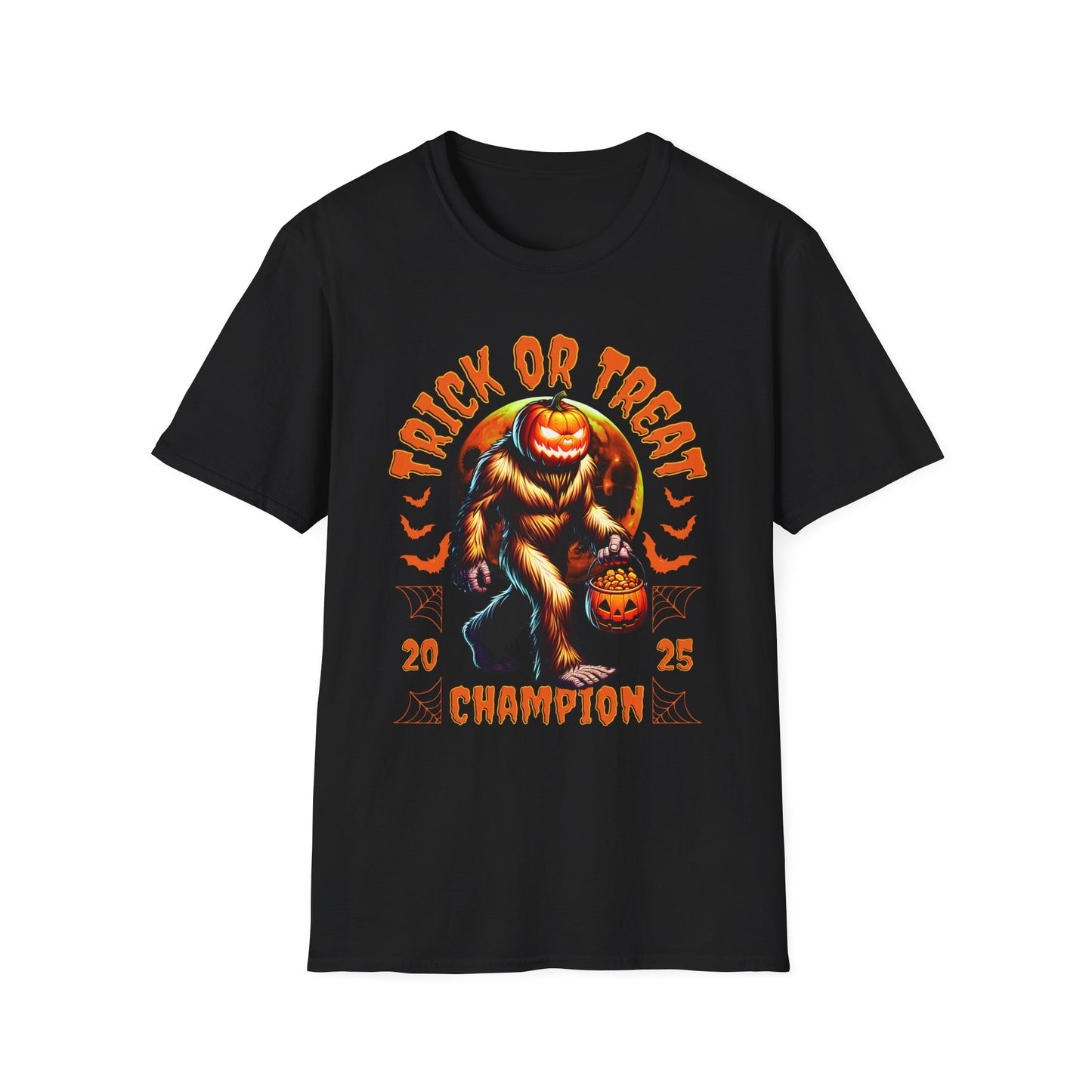 Bigfoot Halloween Champion  Ready Unisex Softstyle T-Shirt, Fun Halloween Tee, Fall Celebration Shirt, Spooky Season Apparel, Halloween Outfit